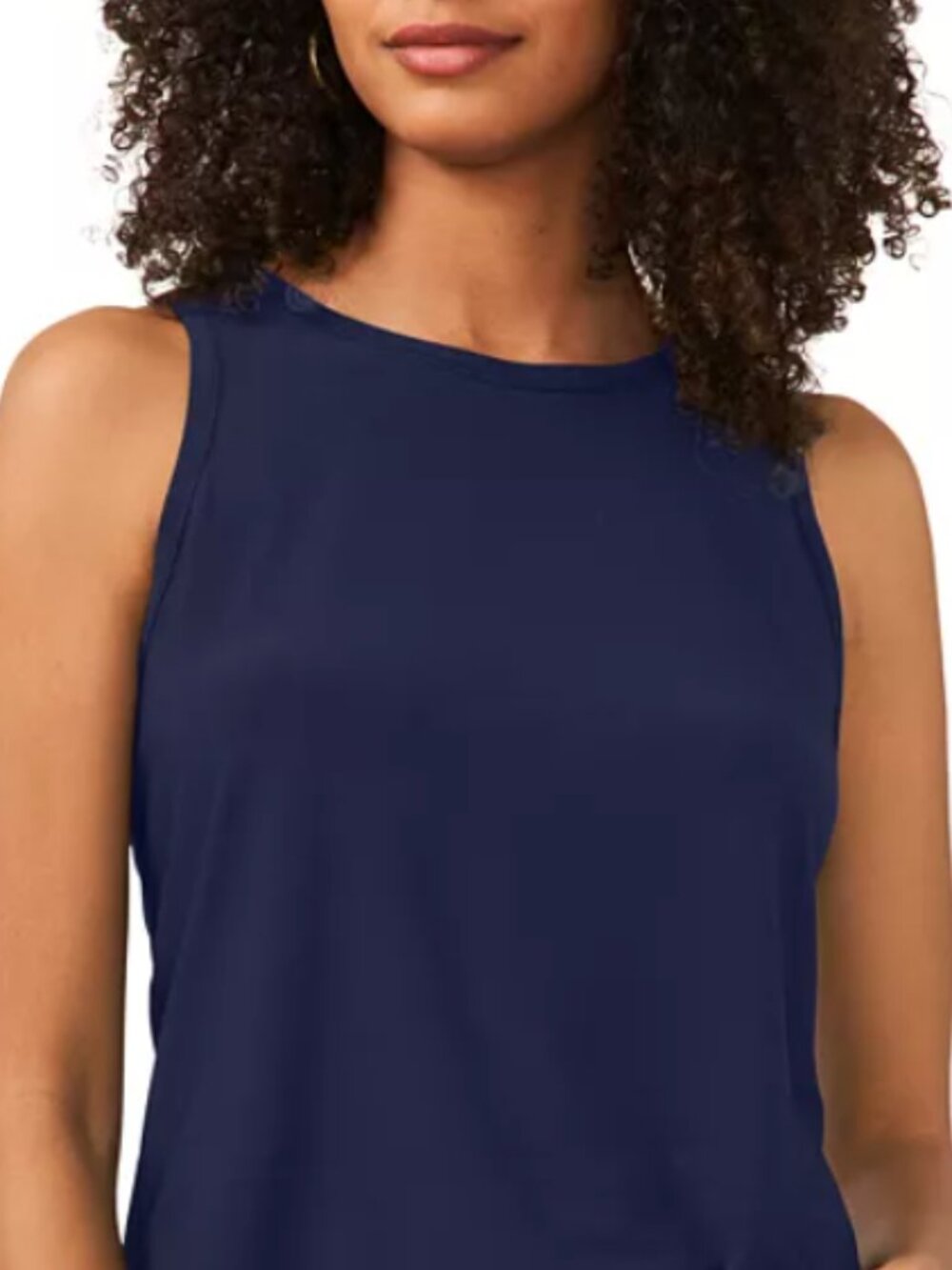 Vince Camuto Navy Sleeveless V-Neck Blouse